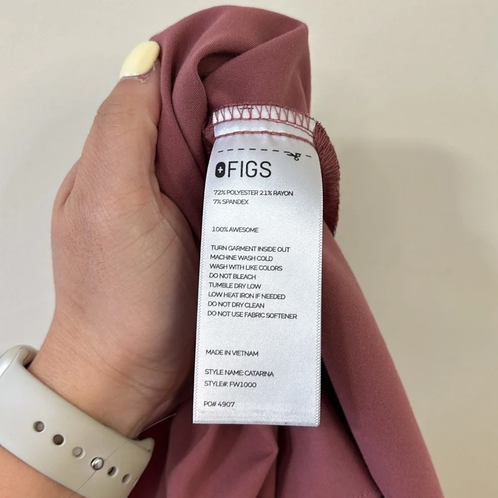 FIGS Catarina One-Pocket Scrub Top Mauve Size Small - Picture 10 of 10